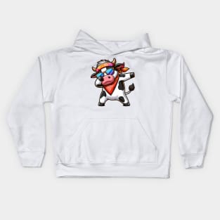 Dabbing Kawaii Cow Kids Hoodie